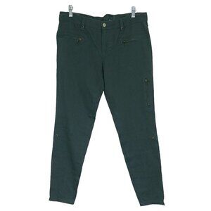 Joe's Jeans NWT Moto Skinny Pant Womens 28 Black Cotton Twill Ankle Zip Pockets